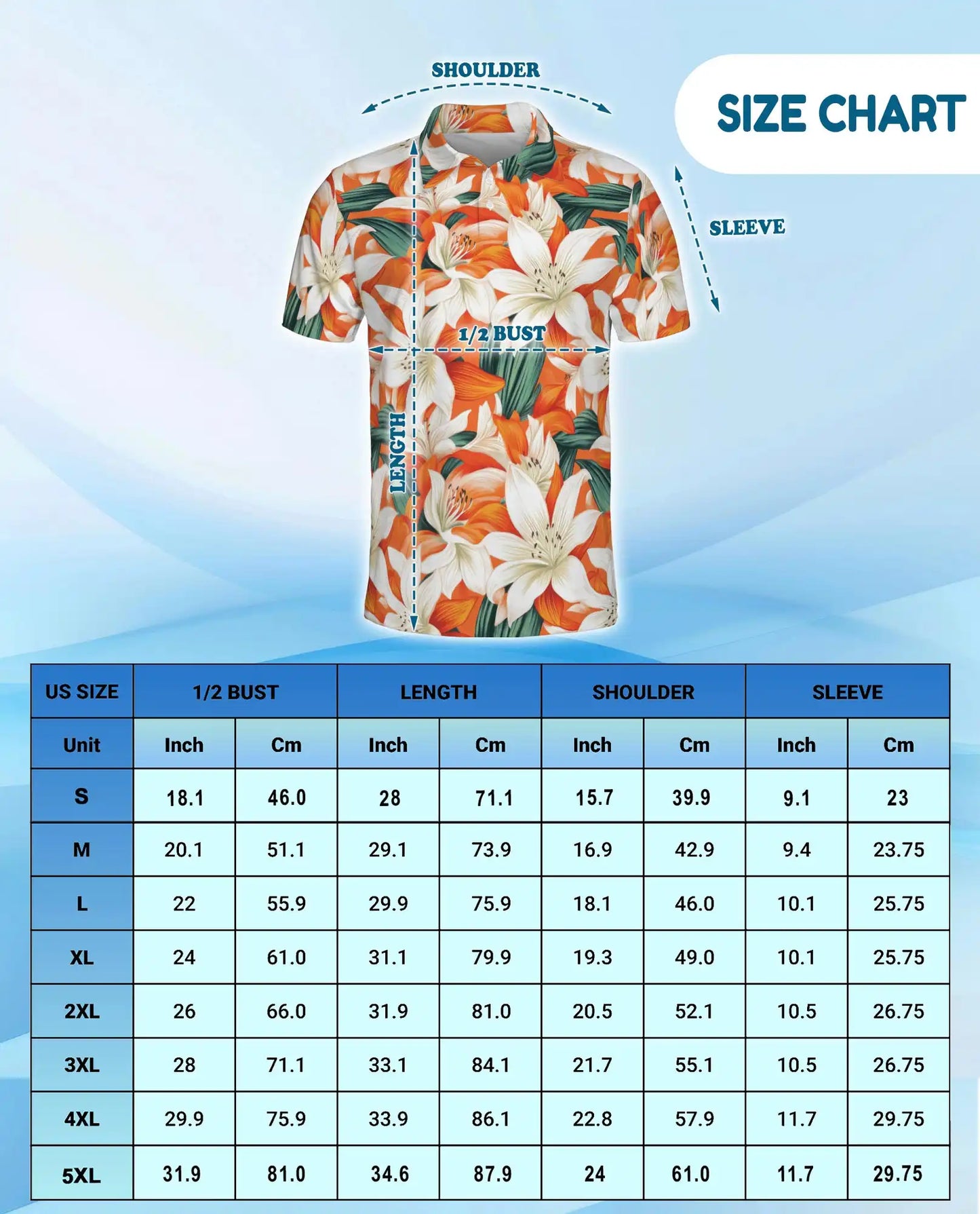 Orange Lily Polo Shirt for Men, Tropical Floral Style | Azhawaiian
