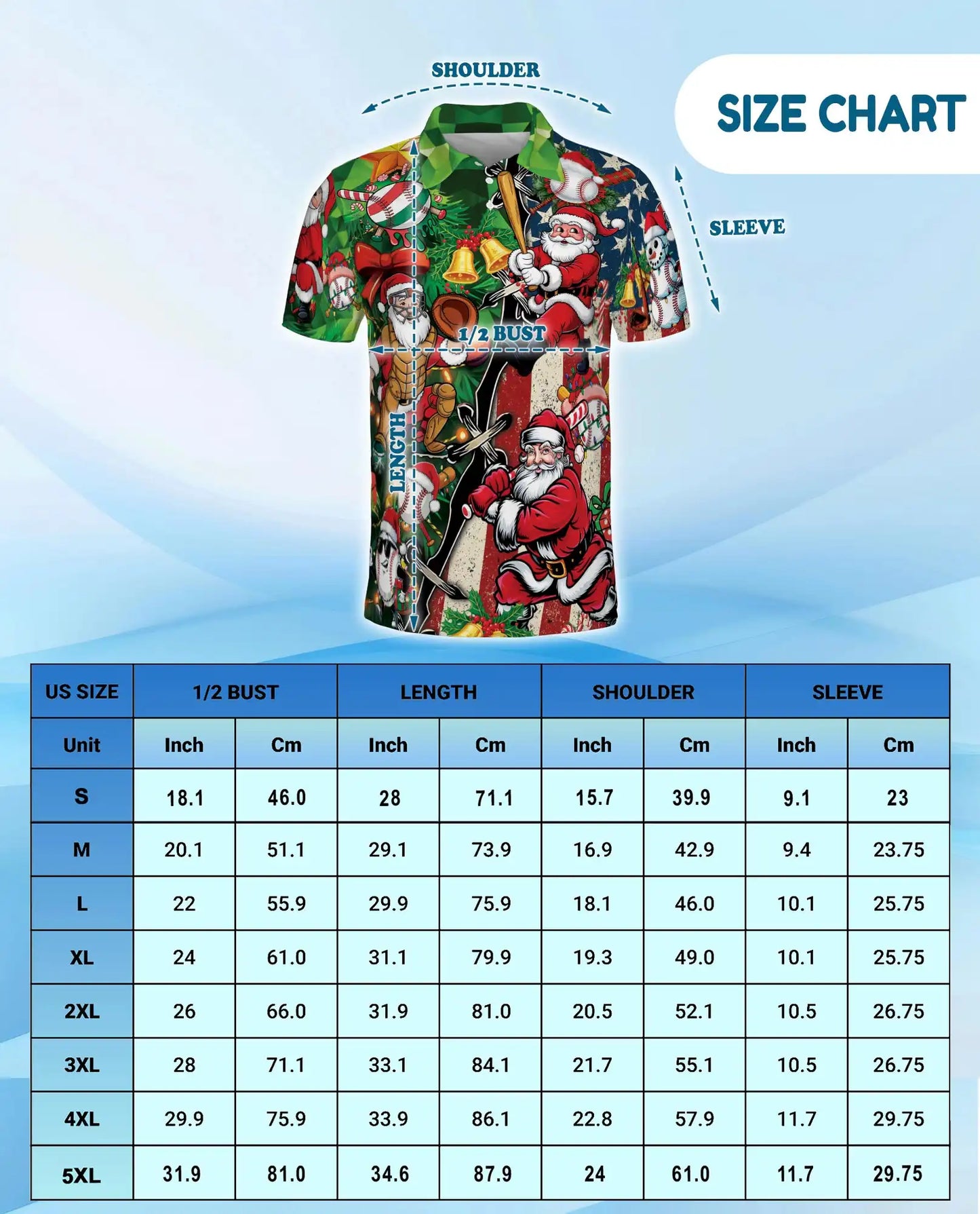 Christmas Baseball Polo Shirt - Santa Sports Fan Style | Azhawaiian