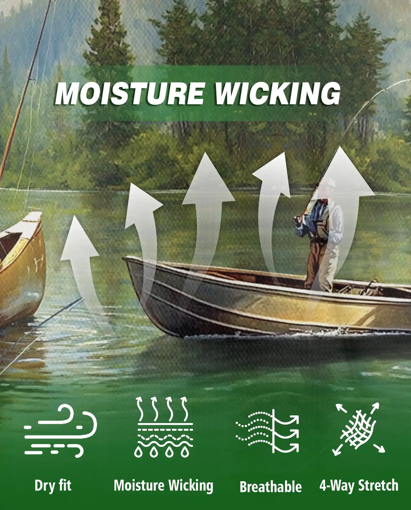Lake Fishing Adventure 3D Polo Shirt for Men, Outdoor Angler Nature Style | Azhawaiian