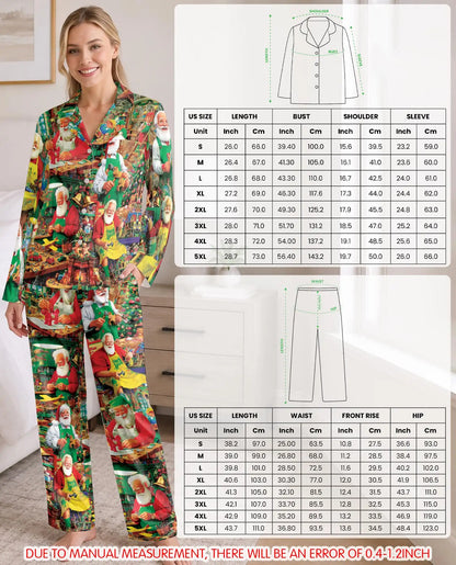 Santa Toymaker Christmas Pajama Set for Women – Toy Workshop Print