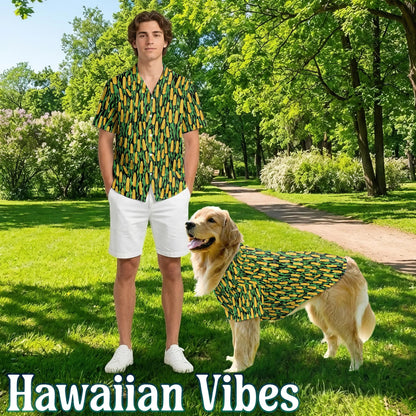 Corn Matching Dog Owner Hawaiian Shirts, Funny Pet Aloha Shirt for Beach Vacation - Azhawaiian