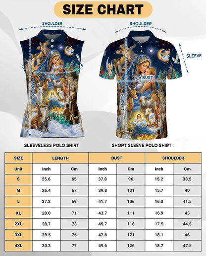 Jesus Christmas Sleeveless Polo Shirt for Women, Faith Holiday Style