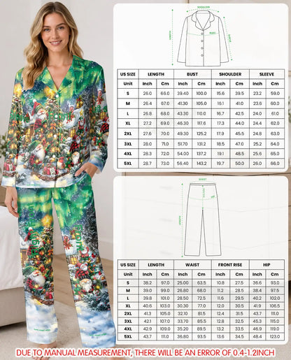 Christmas Gnome Pajama Set for Women, Cozy Winter Holiday Sleepwear