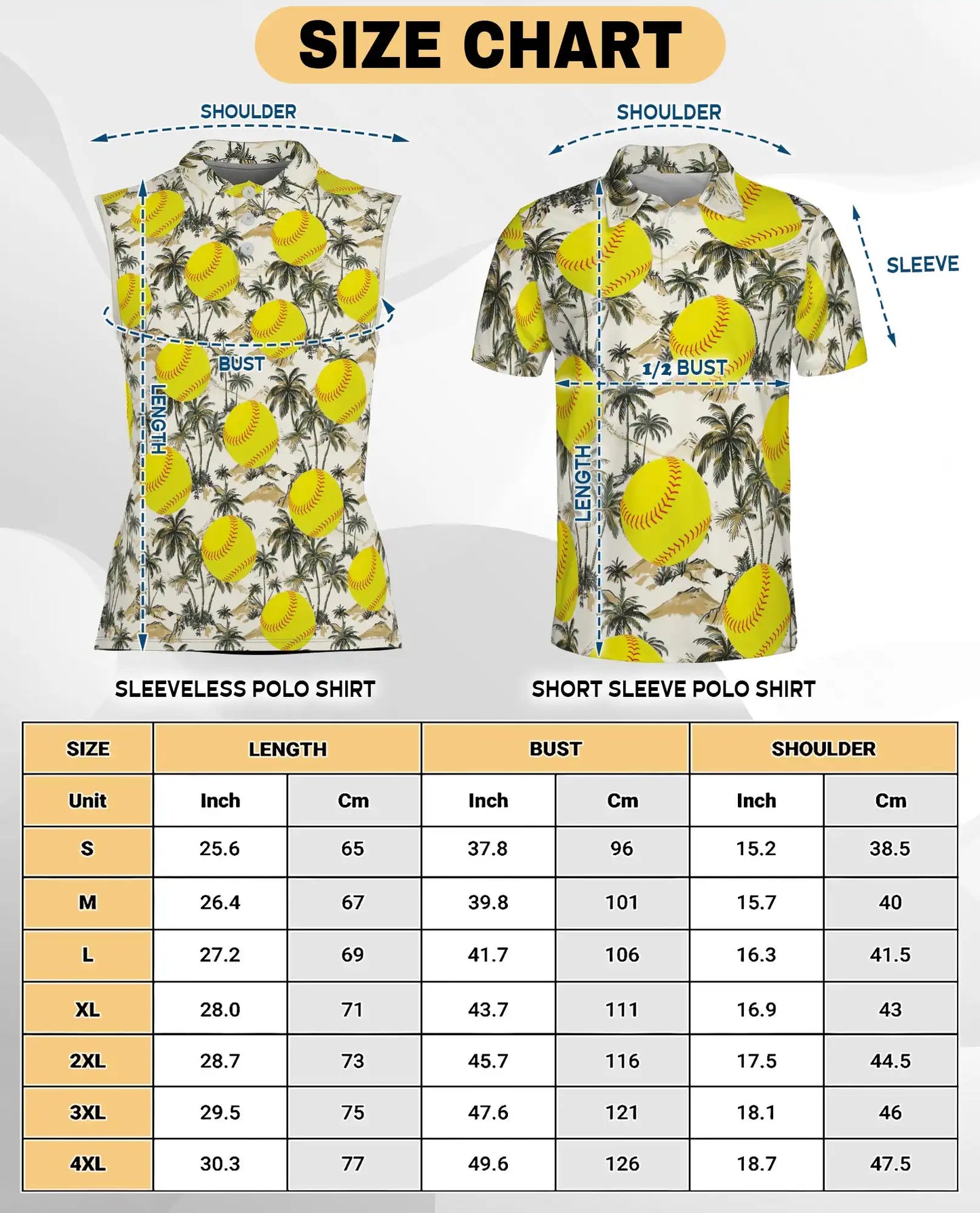 Tropical Palm Tree And Softball Sleeveless Polo Shirt for Women | Azhawaiian