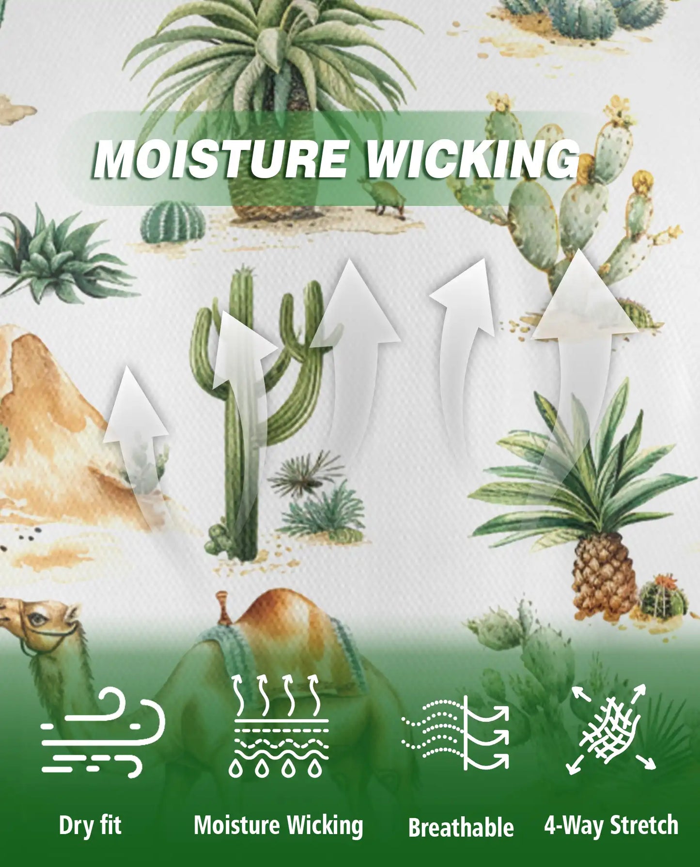 Desert Camel 3D Polo Shirt for Men, Safari Cactus Tropical Style | Azhawaiian
