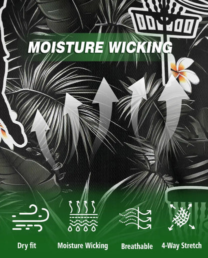Disc Golf Tropical 3D Polo Shirt for Men, Black Floral Sports Style | Azhawaiian