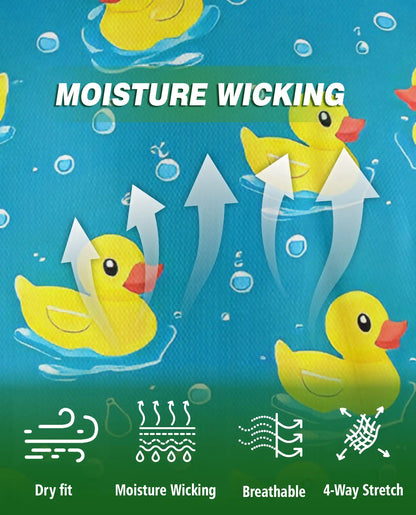 Cute Yellow Duck 3D Polo Shirt for Men, Funny Bath Duck Ocean Style | Azhawaiian