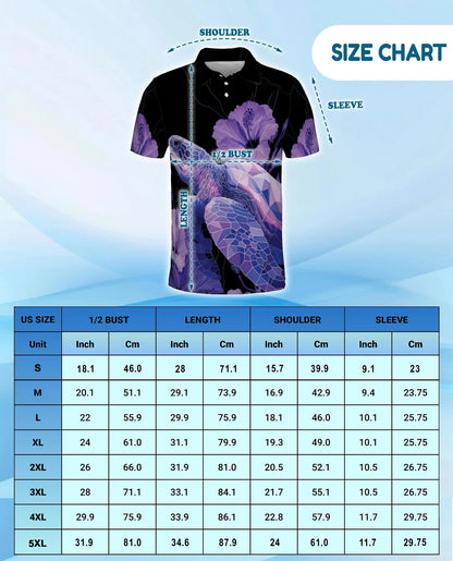 Polynesian Sea Turtle Floral Polo Shirt for Men, Tropical Island Style | Azhawaiian