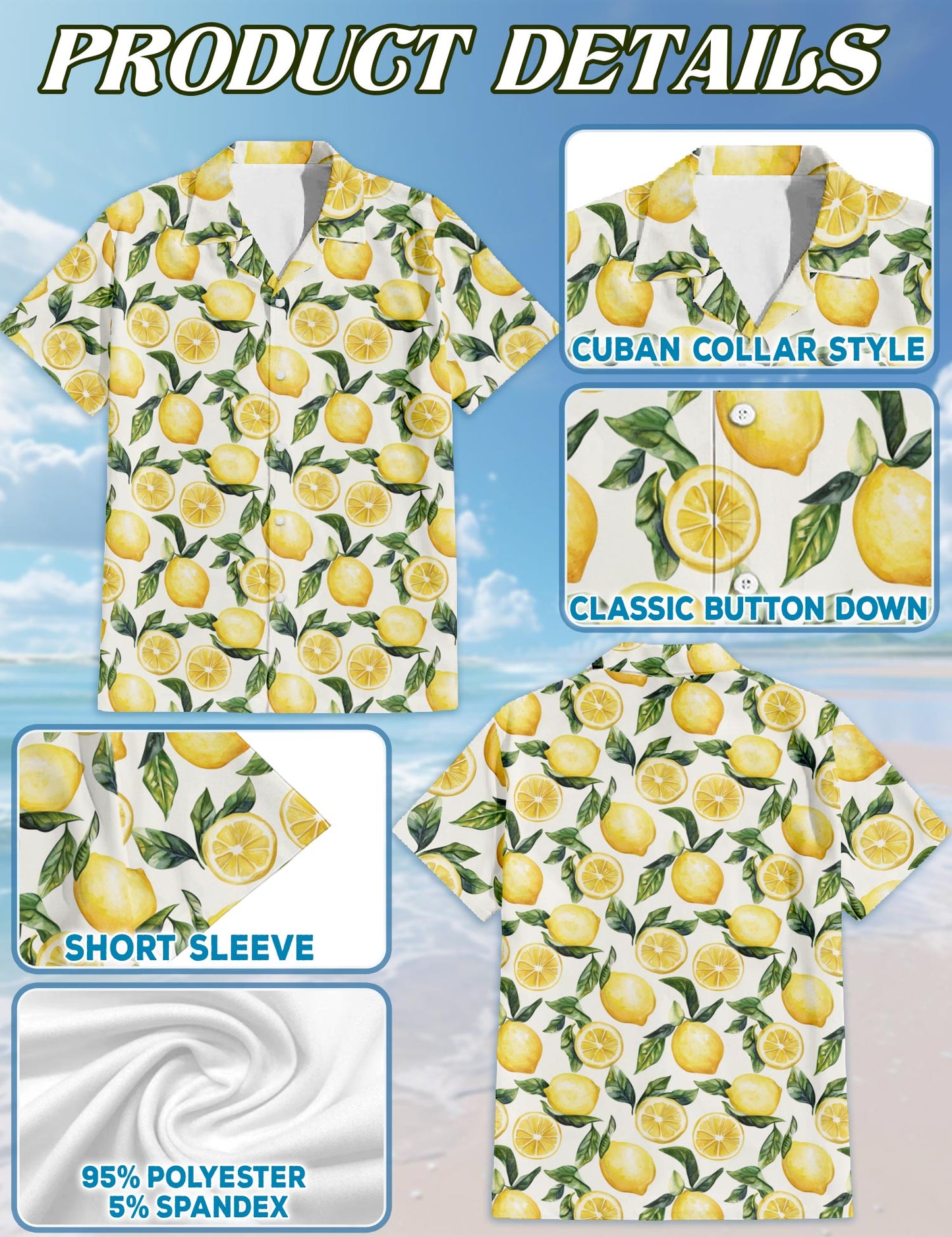 Lemon Matching Dog Owner Hawaiian Shirts, Funny Pet Aloha Shirt for Beach Vacation - Azhawaiian
