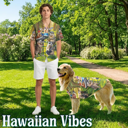 Musical Groundhog Matching Dog Owner Hawaiian Shirts, Funny Pet Aloha Shirt for Beach Vacation - Azhawaiian