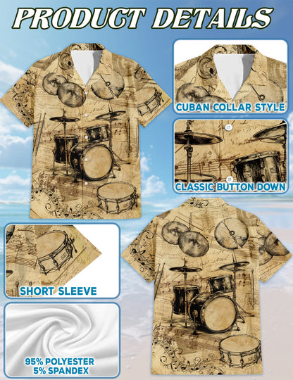 Drum Matching Dog Owner Hawaiian Shirts, Funny Pet Aloha Shirt for Beach Vacation - Azhawaiian