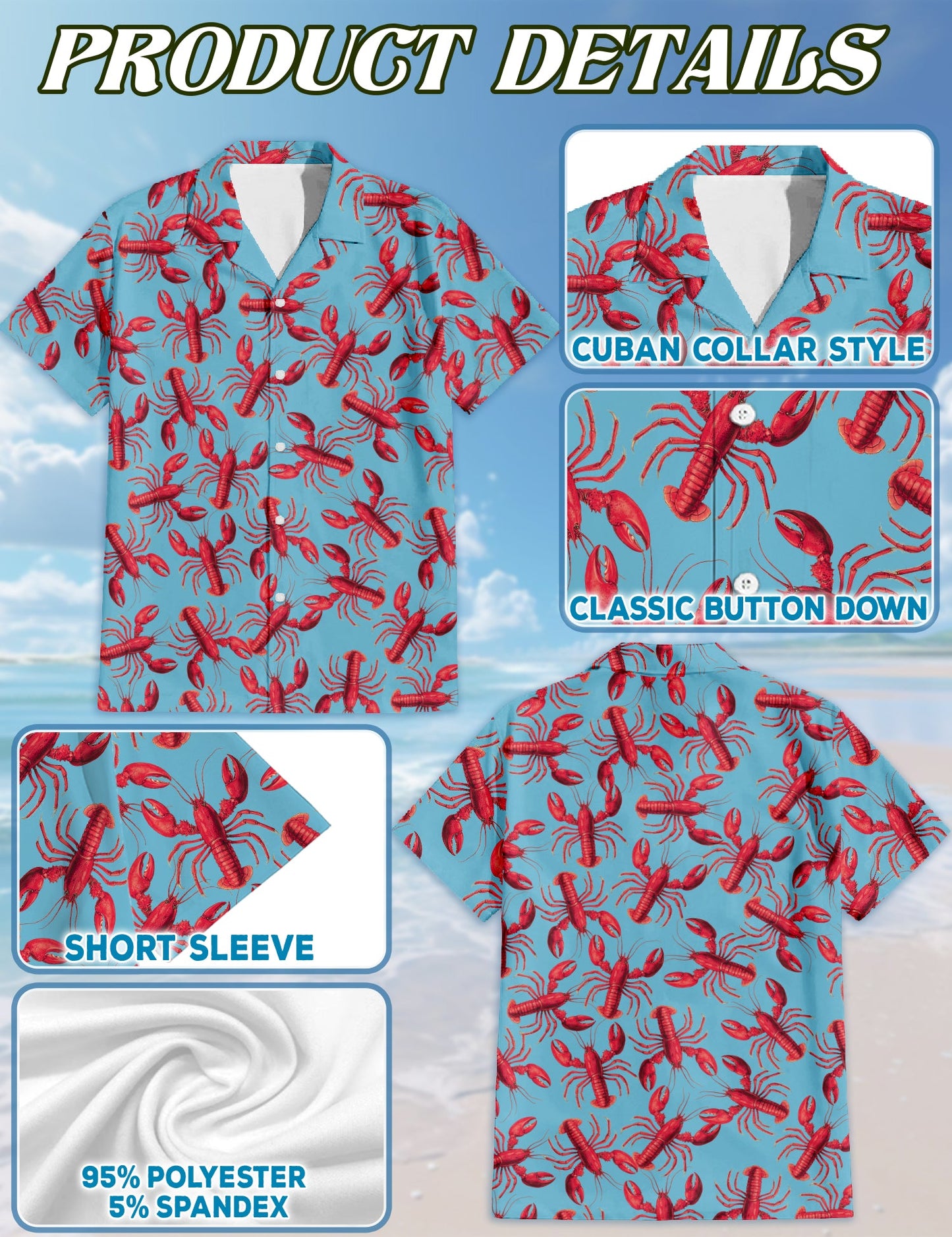 Red Lobster Matching Dog Owner Hawaiian Shirts, Funny Pet Aloha Shirt for Beach Vacation - Azhawaiian