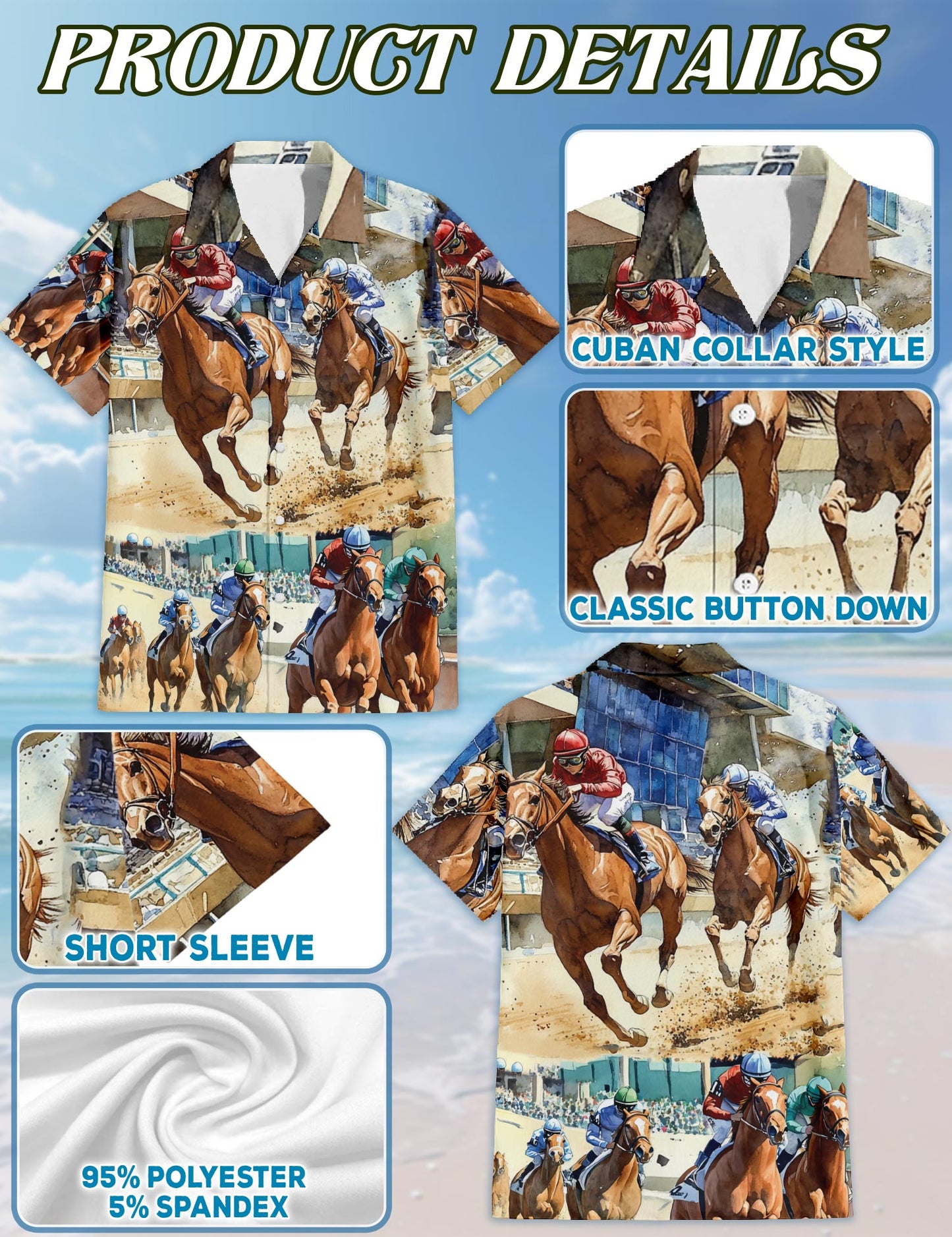 Horse Racing Matching Dog Owner Hawaiian Shirts, Funny Pet Aloha Shirt for Beach Vacation - Azhawaiian