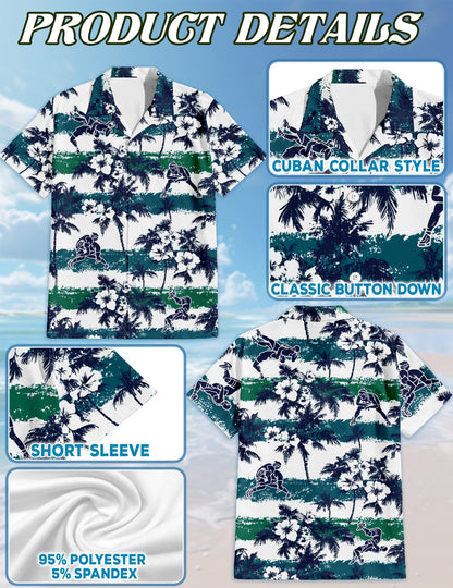 Wrestling White Palm Matching Dog Owner Hawaiian Shirts, Funny Pet Aloha Shirt for Beach Vacation - Azhawaiian