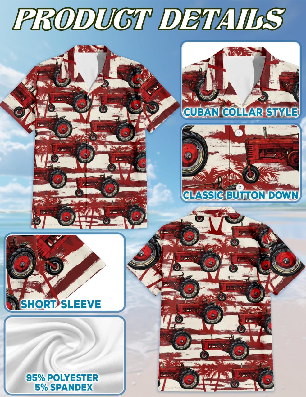 Vintage Tractor Matching Dog Owner Hawaiian Shirts, Funny Pet Aloha Shirt for Beach Vacation - Azhawaiian