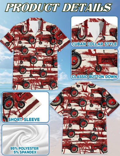 Vintage Tractor Matching Dog Owner Hawaiian Shirts, Funny Pet Aloha Shirt for Beach Vacation - Azhawaiian