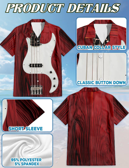 Bass Guitar Matching Dog Owner Hawaiian Shirts, Funny Pet Aloha Shirt for Beach Vacation - Azhawaiian