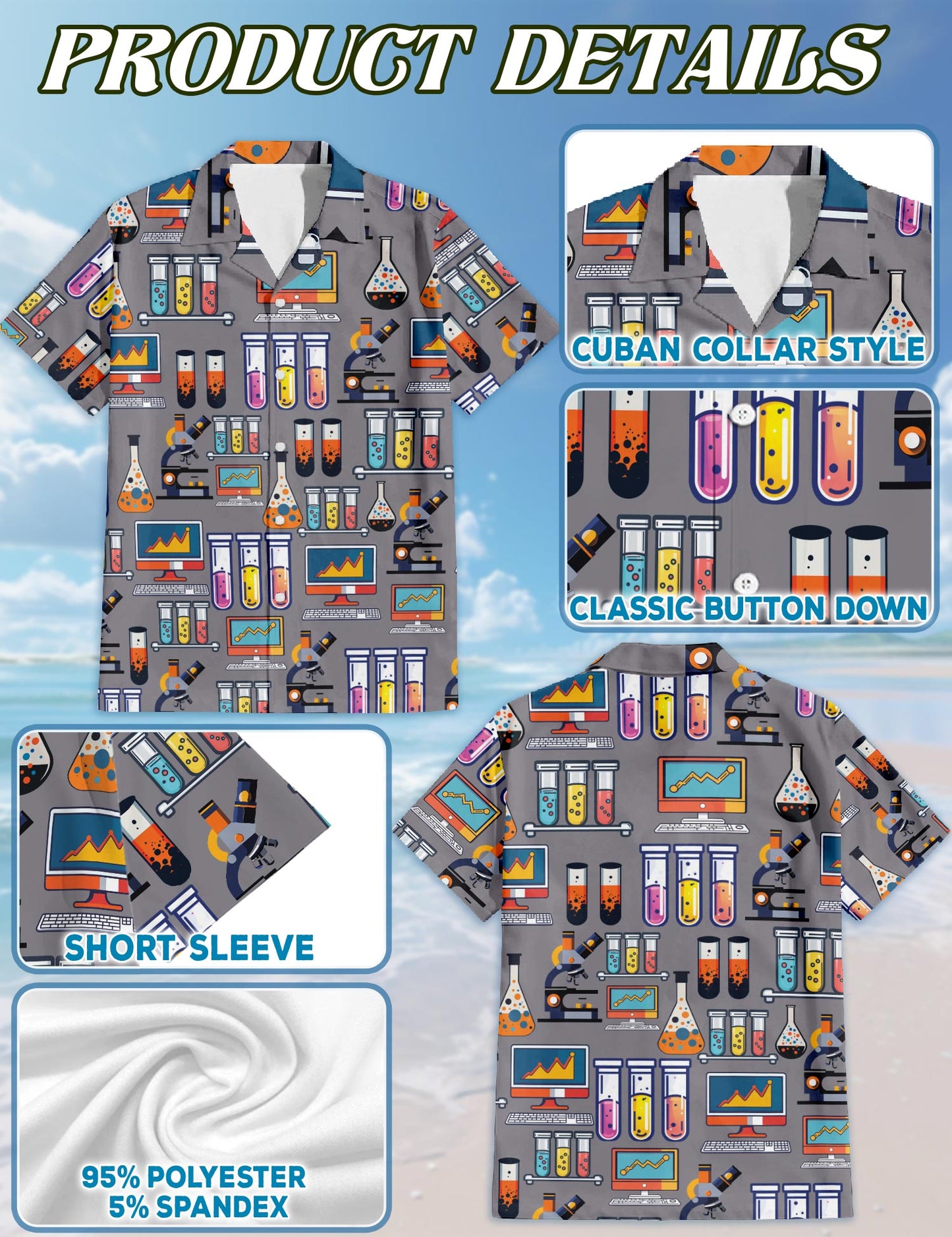 Science Matching Dog Owner Hawaiian Shirts, Funny Pet Aloha Shirt for Beach Vacation - Azhawaiian