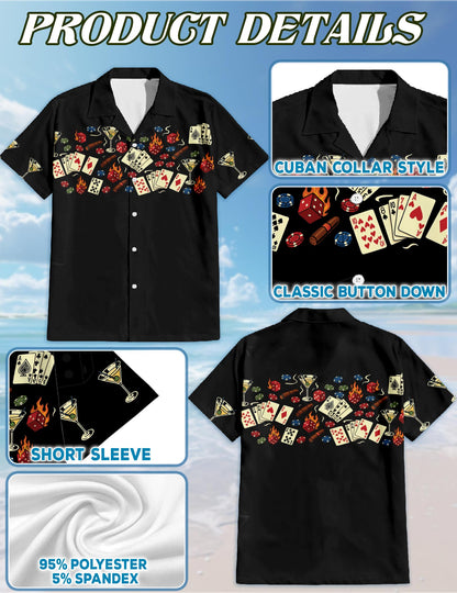 Poker Theme Matching Dog Owner Hawaiian Shirts, Funny Pet Aloha Shirt for Beach Vacation - Azhawaiian