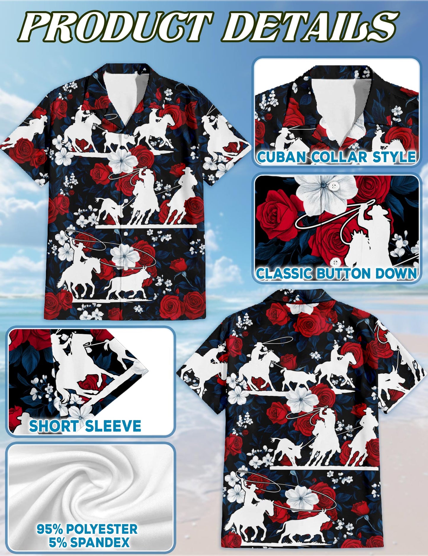 Flower Horse Roping Matching Dog Owner Hawaiian Shirts, Funny Pet Aloha Shirt for Beach Vacation - Azhawaiian