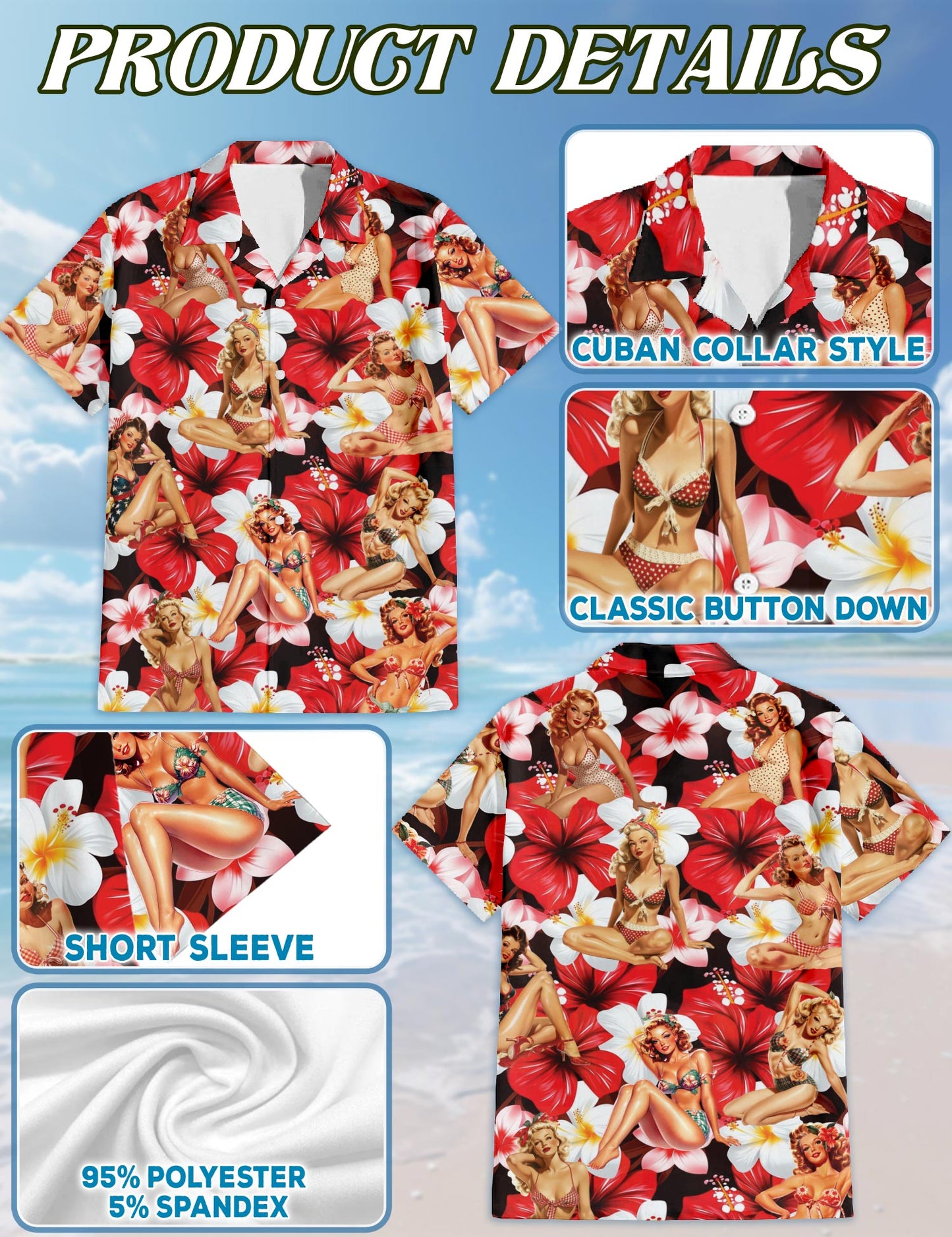 Pinup Girls Retro Matching Dog Owner Hawaiian Shirts, Funny Pet Aloha Shirt for Beach Vacation - Azhawaiian
