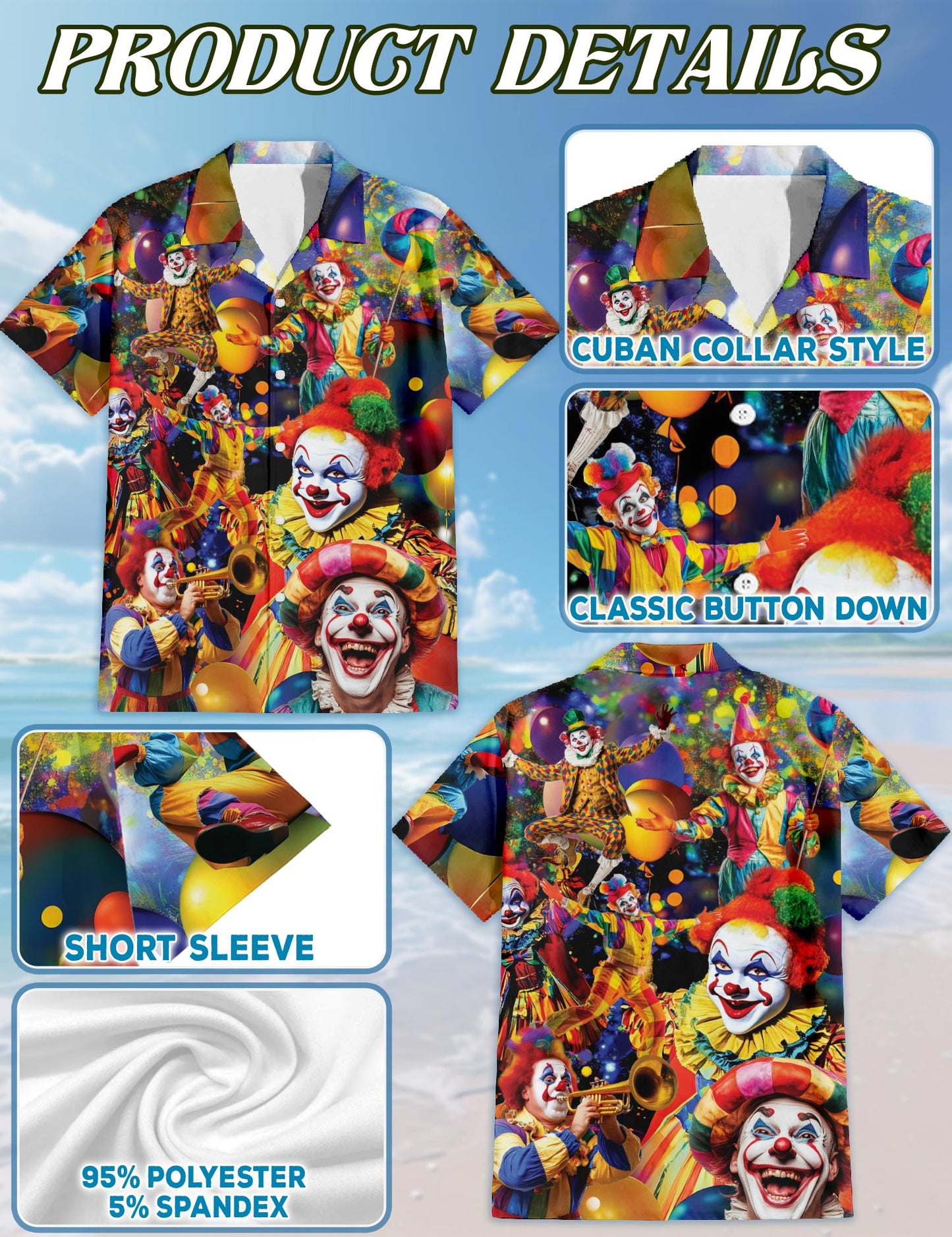 Funny  Clown Matching Dog Owner Hawaiian Shirts, Funny Pet Aloha Shirt for Beach Vacation - Azhawaiian