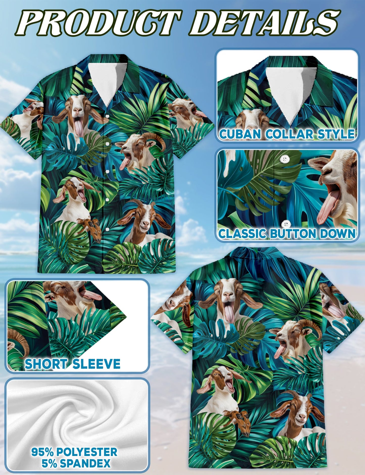 Boer Goat Matching Dog Owner Hawaiian Shirts, Funny Pet Aloha Shirt for Beach Vacation - Azhawaiian