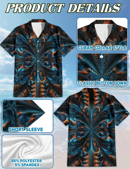 Abstract Fractal Geometric Summer Beach Matching Dog Owner Hawaiian Shirts, Pet Aloha Shirt - Azhawaiian