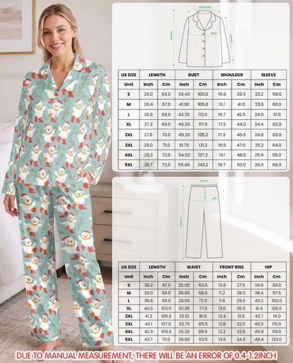 Christmas Duck Pajama Set for Women – Cute Ducklings in Santa Hats & Red Boots