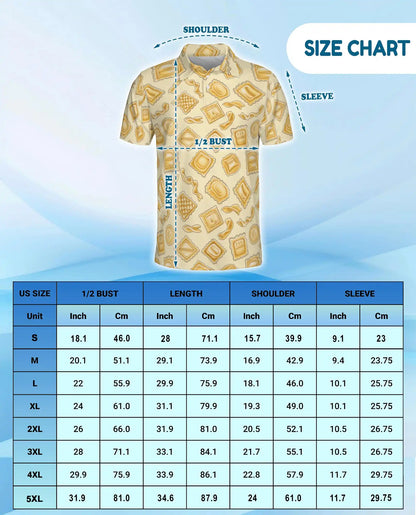 Pasta Lover Polo Shirt - Italian Food Pattern Style | Azhawaiian