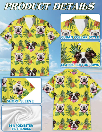 English Bulldog  Summer Beach Outfit Matching Dog Owner Hawaiian Shirts, Pet Aloha Shirt - Azhawaiian