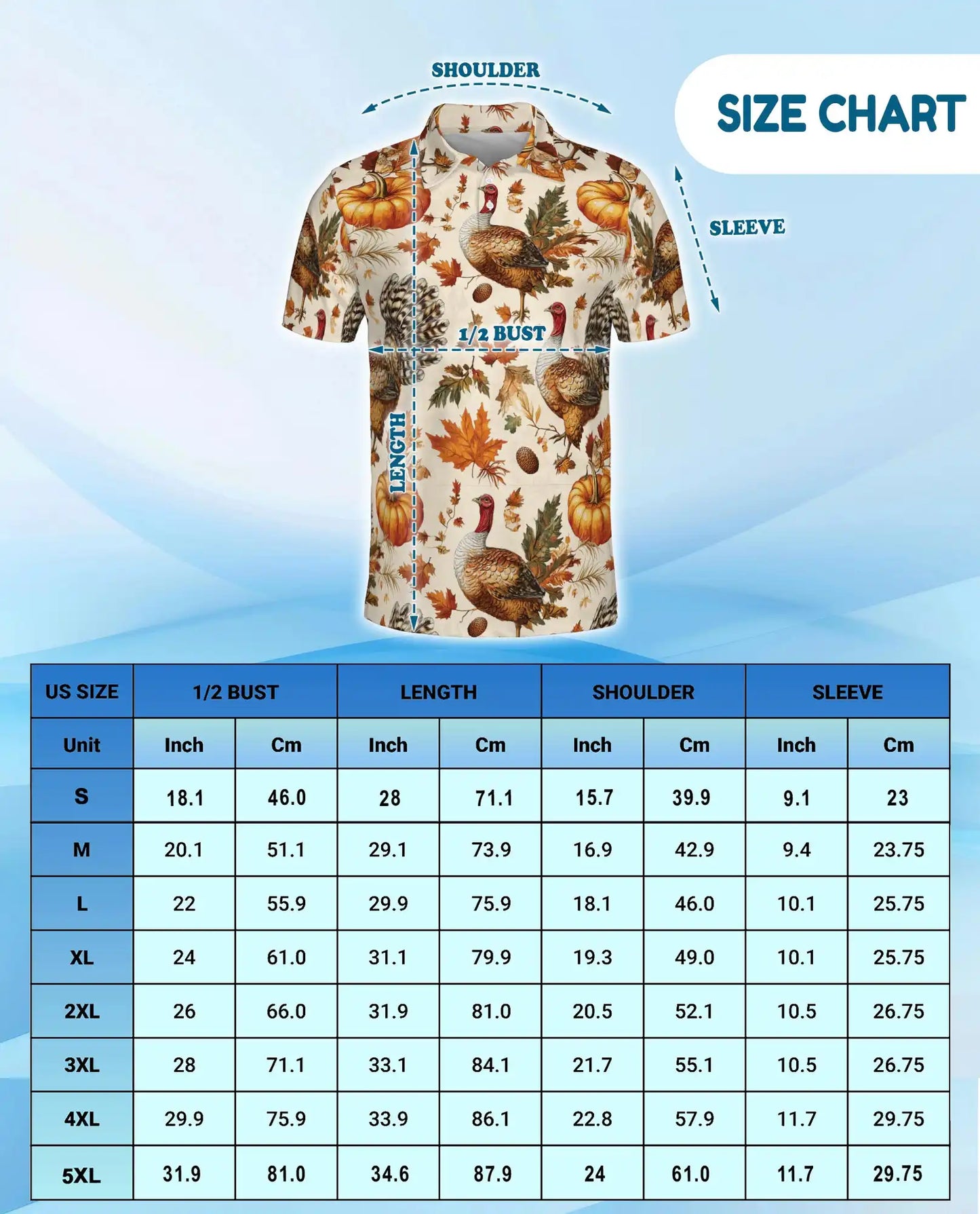 Thanksgiving Turkey Polo Shirt, Fall Pumpkin Harvest Print | Azhawaiian  URL