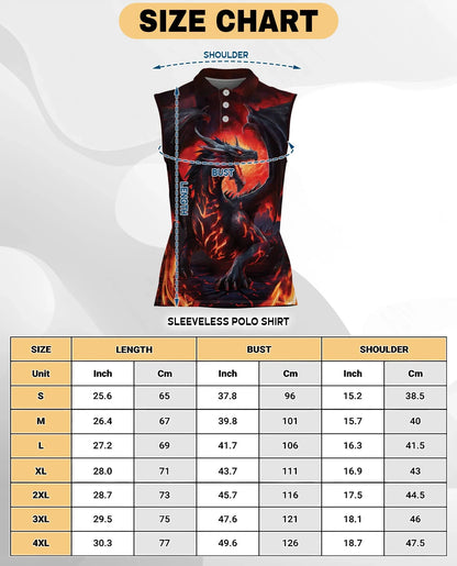 Mythical Dragon Sleeveless Polo Shirt for Women | Azhawaiian