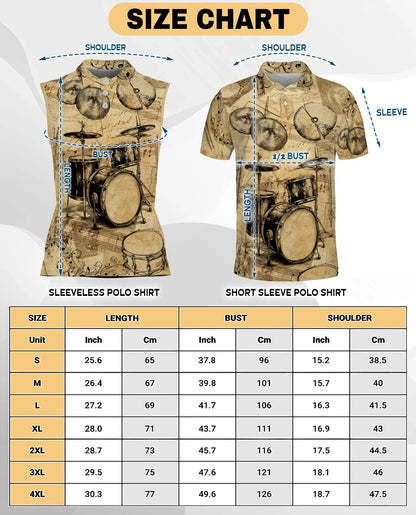 Drum Pattern Sleeveless Polo Shirt for Women | Azhawaiian
