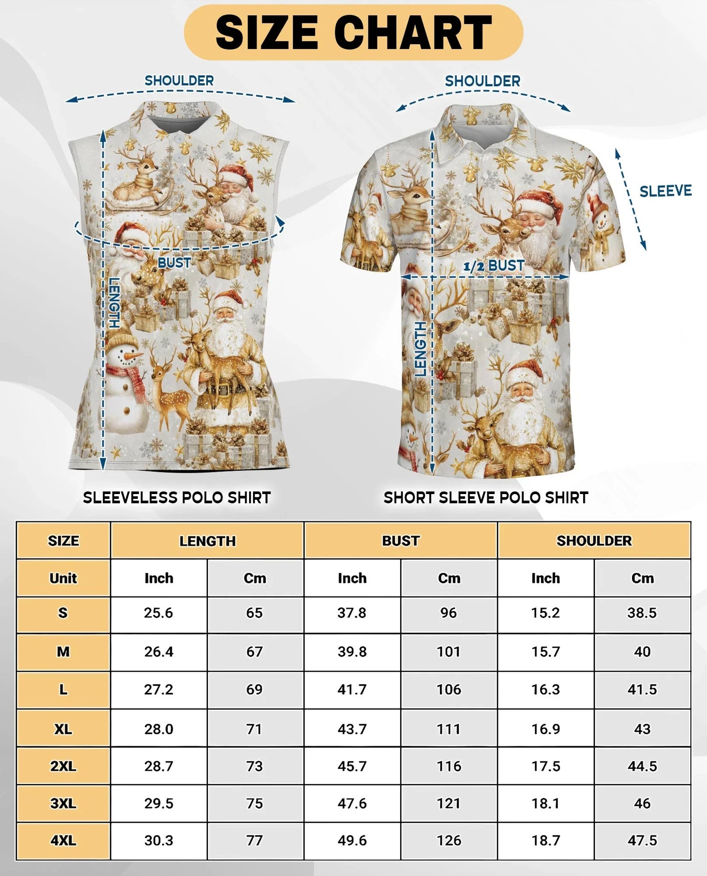 Christmas Golden Sleeveless Polo Shirt for Women, Elegant Holiday Style | Azhawaiian