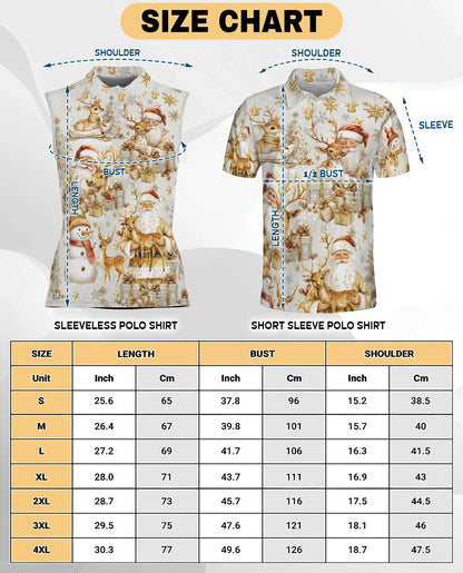 Christmas Golden Sleeveless Polo Shirt for Women, Elegant Holiday Style | Azhawaiian