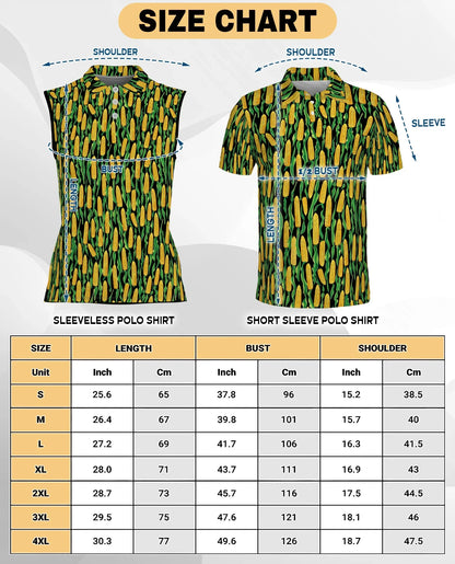 Agricultural Corn Cob Sleeveless Polo Shirt for Women | Azhawaiian