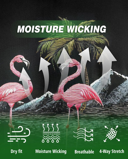 Pink Flamingo Tropical Paradise Polo Shirt for Men-Beach Summer Shirt | Azhawaiian
