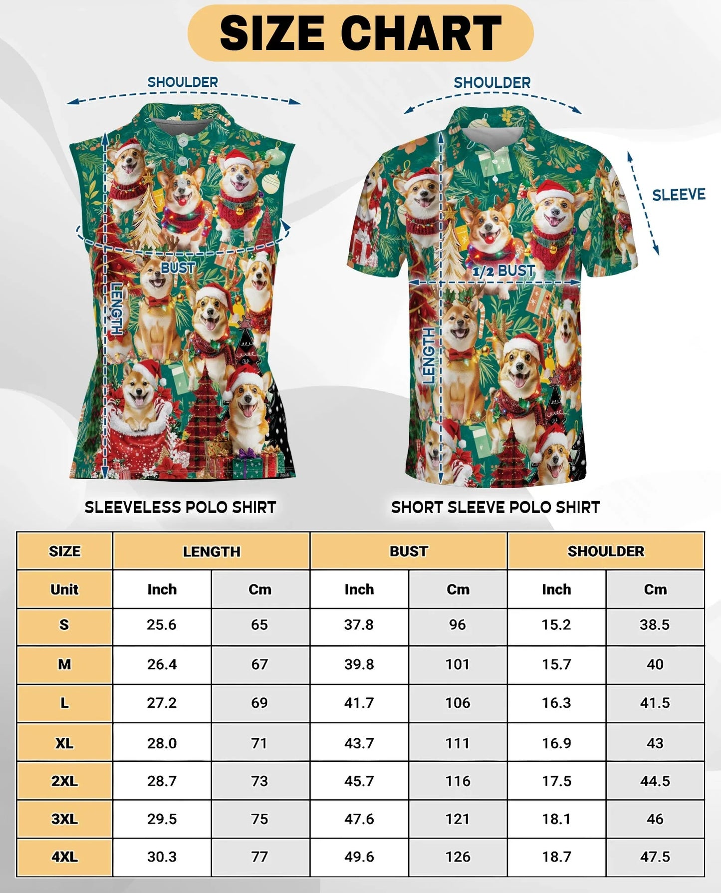Christmas Corgi Sleeveless Polo Shirt for Women, Cute Dog Holiday Style | Azhawaiian