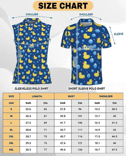 Duck Pattern Sleeveless Polo Shirt for Women | Azhawaiian