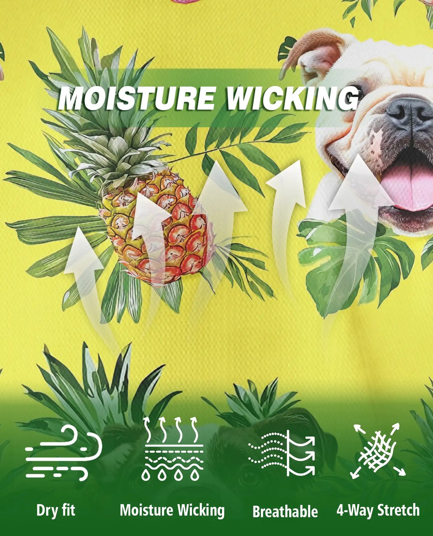 Bulldog Pineapple Hawaiian Polo Shirt | Azhawaiian