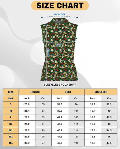 Daisy And Honey Bee Print Sleeveless Polo Shirt for Women | Azhawaiian