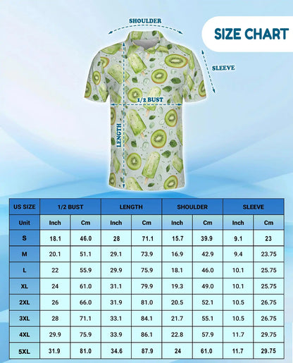 Kiwi Popsicle Polo Shirt for Men, Fresh Summer Style | Azhawaiian