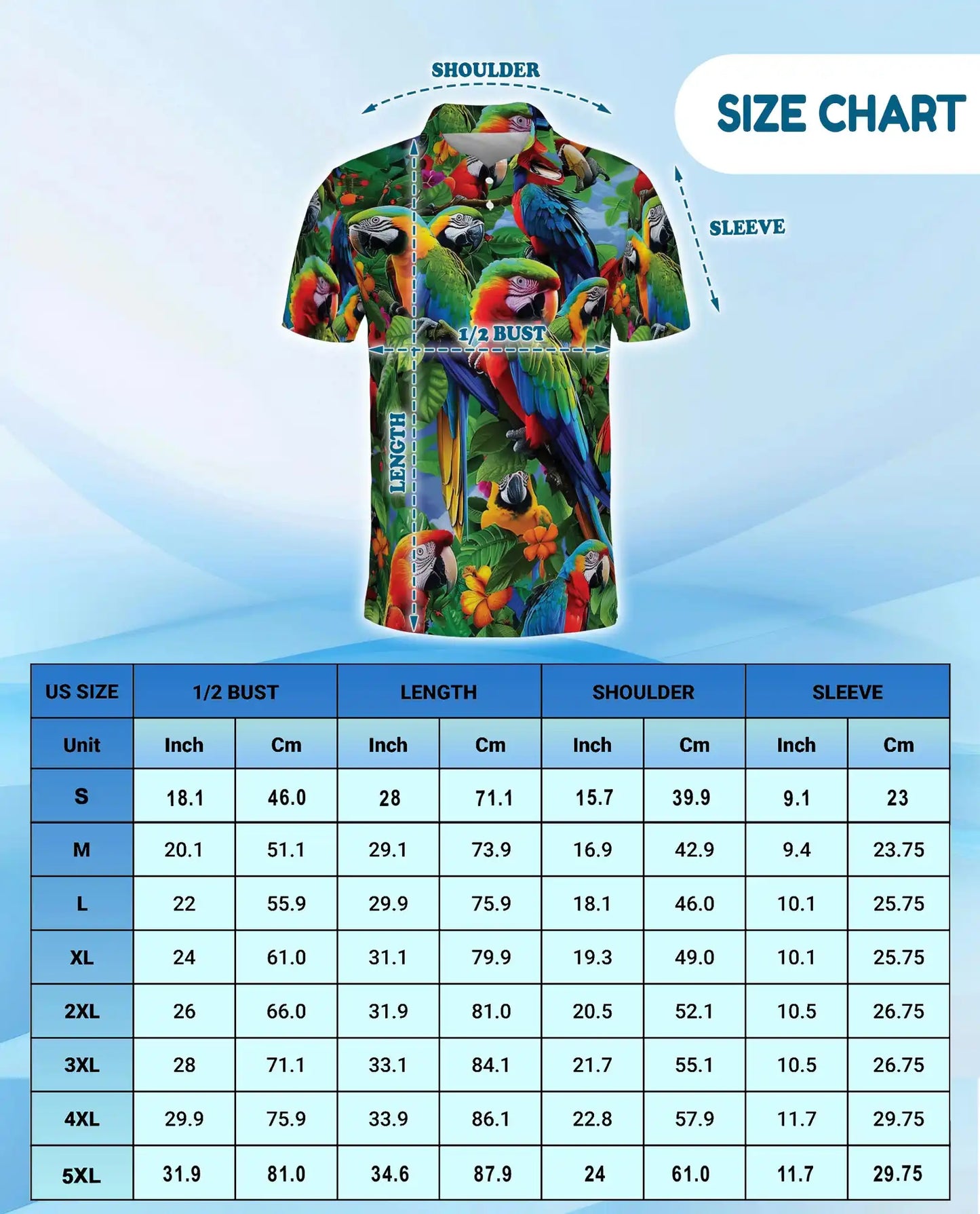 Tropical Parrot Polo Shirt for Men, Island Vacation Style | Azhawaiian