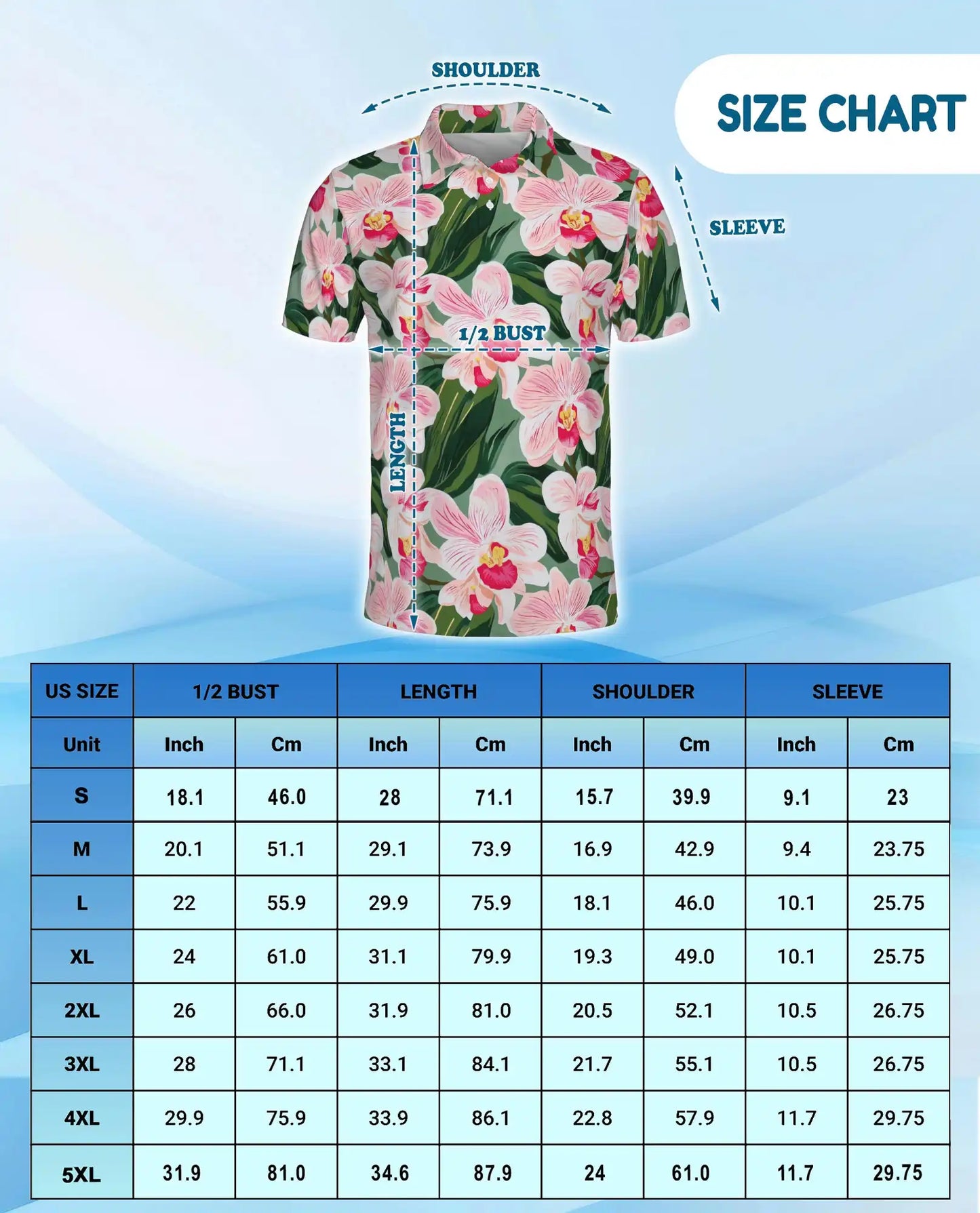 Pink Orchid Polo Shirt for Men, Tropical Floral Style | Azhawaiian
