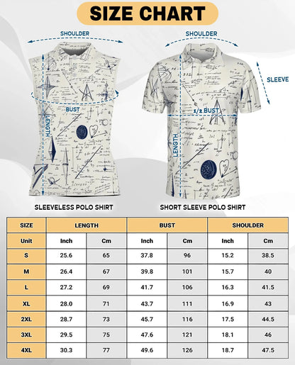 Vintage Manuscript Print Sleeveless Polo Shirt for Women | Azhawaiian