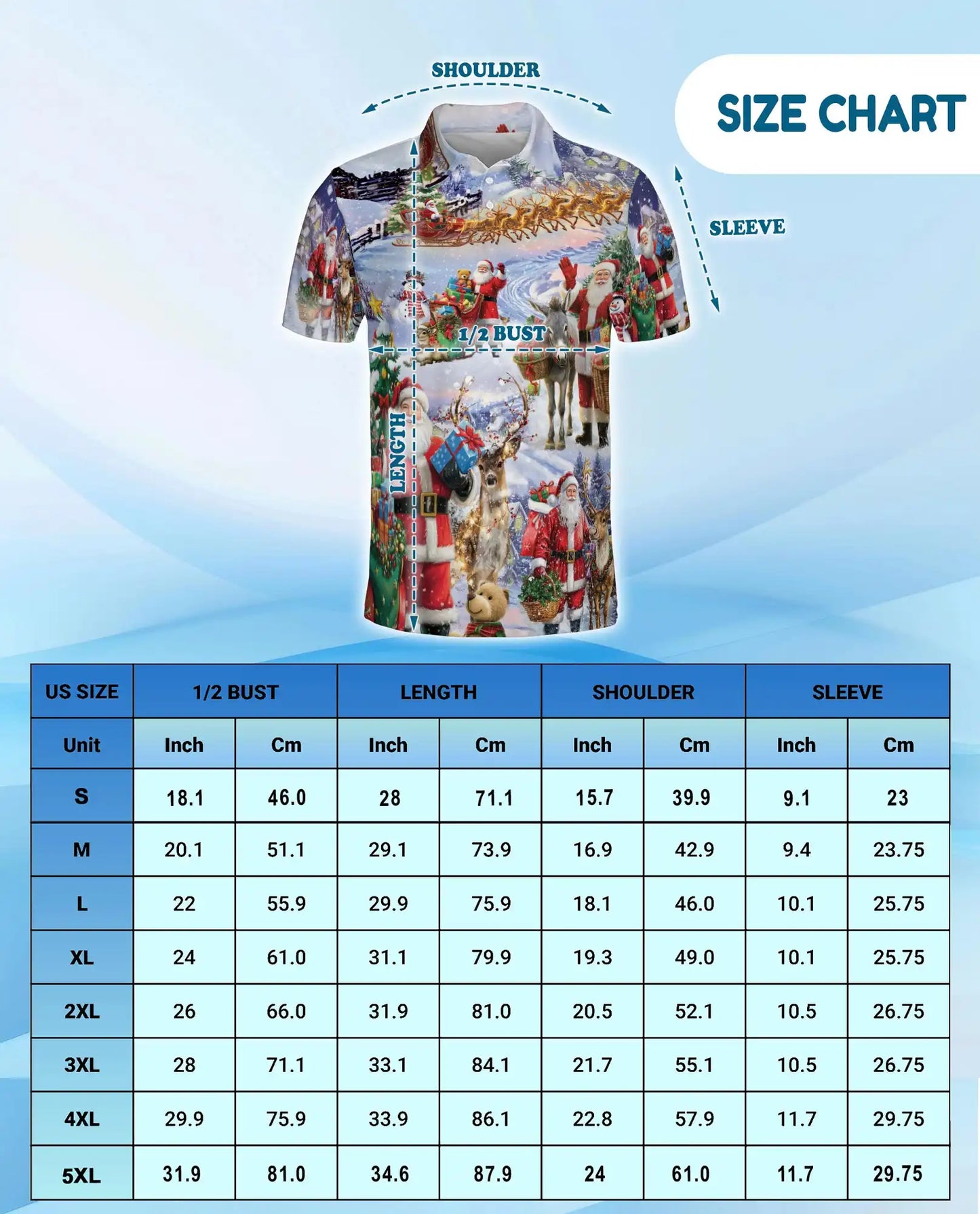 Santa Claus Christmas 3D Polo Shirt for Men, Festive Holiday Winter Style | Azhawaiian