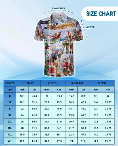 Santa Claus Christmas 3D Polo Shirt for Men, Festive Holiday Winter Style | Azhawaiian