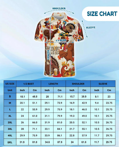 Thanksgiving Turkey Beer Polo Shirt for Men, Funny Holiday Style | Azhawaiian