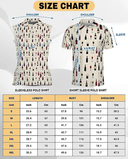 Wine Bottle And Glass Print Sleeveless Polo Shirt for Women | Azhawaiian